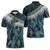 Turquoise Traditional Cloak Aotearoa Zipper Polo Shirt Maori Paua Shell Korowai Pattern - Polynesian Pride