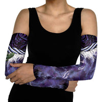 Purple Traditional Cloak Aotearoa Arm Sleeves Maori Paua Shell Korowai Pattern - Polynesian Pride