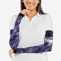 Purple Traditional Cloak Aotearoa Arm Sleeves Maori Paua Shell Korowai Pattern - Polynesian Pride