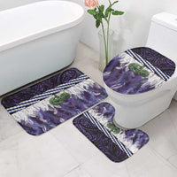 Purple Traditional Cloak Aotearoa Bathroom Set Maori Paua Shell Korowai Pattern - Polynesian Pride