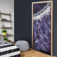 Purple Traditional Cloak Aotearoa Door Cover Maori Paua Shell Korowai Pattern - Polynesian Pride
