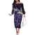Purple Traditional Cloak Aotearoa Family Matching Off The Shoulder Long Sleeve Dress and Hawaiian Shirt Maori Paua Shell Korowai Pattern