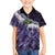 Purple Traditional Cloak Aotearoa Family Matching Off The Shoulder Long Sleeve Dress and Hawaiian Shirt Maori Paua Shell Korowai Pattern