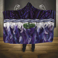 Purple Traditional Cloak Aotearoa Hooded Blanket Maori Paua Shell Korowai Pattern