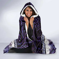 Purple Traditional Cloak Aotearoa Hooded Blanket Maori Paua Shell Korowai Pattern