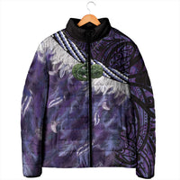 Purple Traditional Cloak Aotearoa Padded Jacket Maori Paua Shell Korowai Pattern LT14 - Polynesian Pride