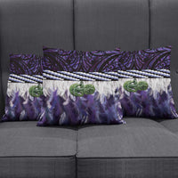 Purple Traditional Cloak Aotearoa Pillow Cover Maori Paua Shell Korowai Pattern - Polynesian Pride