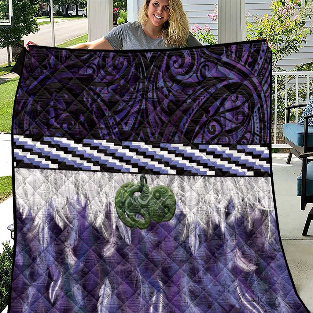 Purple Traditional Cloak Aotearoa Quilt Maori Paua Shell Korowai Pattern LT14 Purple - Polynesian Pride