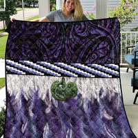 Purple Traditional Cloak Aotearoa Quilt Maori Paua Shell Korowai Pattern LT14 Purple - Polynesian Pride