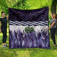 Purple Traditional Cloak Aotearoa Quilt Maori Paua Shell Korowai Pattern LT14 - Polynesian Pride