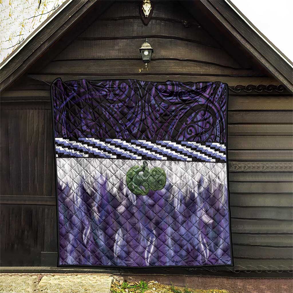 Purple Traditional Cloak Aotearoa Quilt Maori Paua Shell Korowai Pattern LT14 - Polynesian Pride
