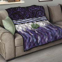 Purple Traditional Cloak Aotearoa Quilt Maori Paua Shell Korowai Pattern LT14 - Polynesian Pride