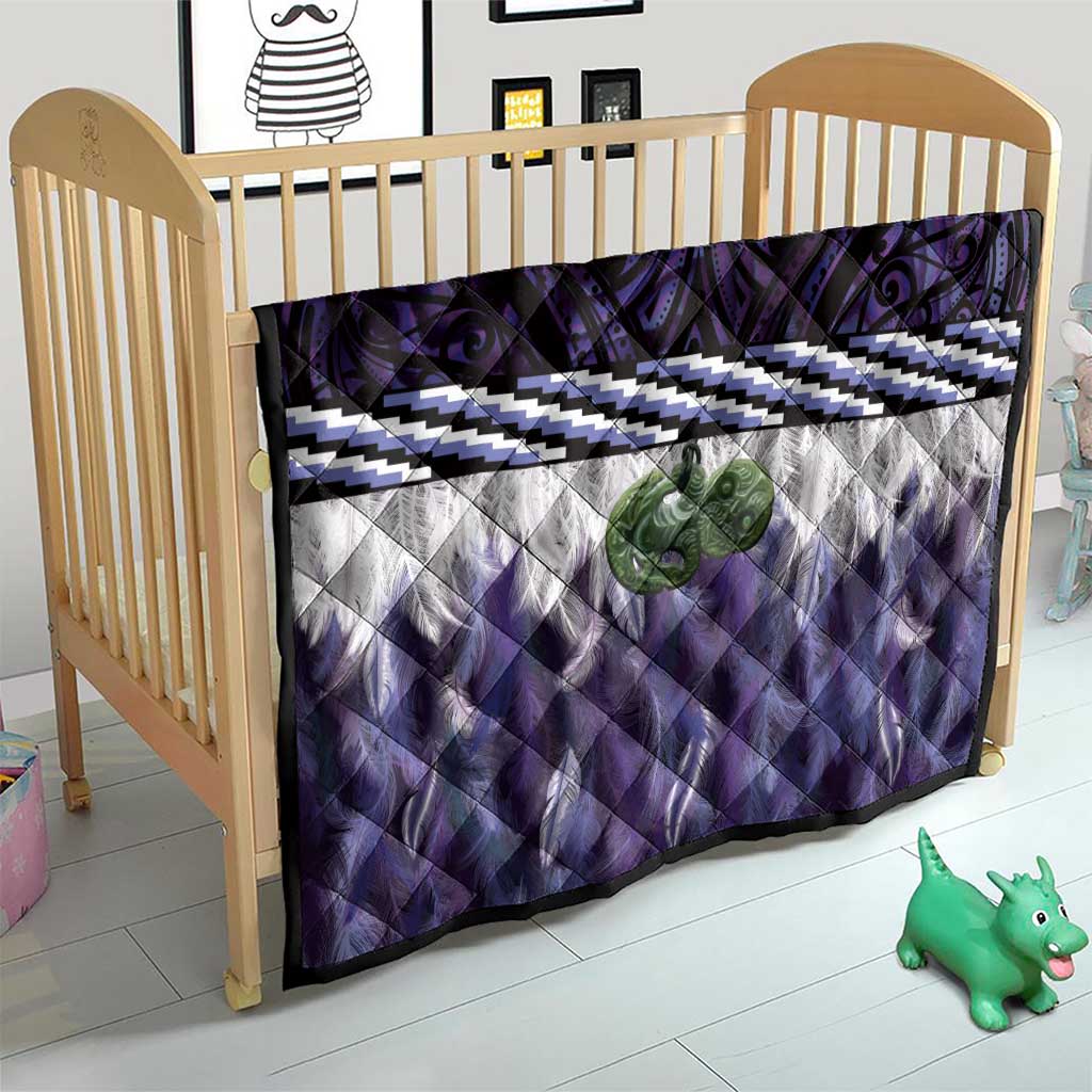 Purple Traditional Cloak Aotearoa Quilt Maori Paua Shell Korowai Pattern LT14 - Polynesian Pride