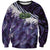 Purple Traditional Cloak Aotearoa Sweatshirt Maori Paua Shell Korowai Pattern