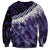 Purple Traditional Cloak Aotearoa Sweatshirt Maori Paua Shell Korowai Pattern