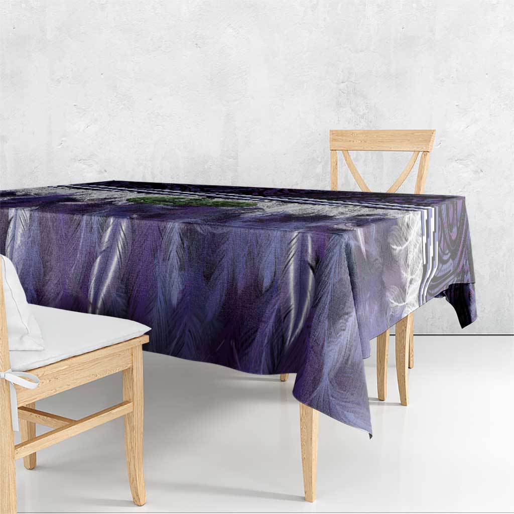 Purple Traditional Cloak Aotearoa Tablecloth Maori Paua Shell Korowai Pattern