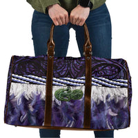 Purple Traditional Cloak Aotearoa Travel Bag Maori Paua Shell Korowai Pattern - Polynesian Pride