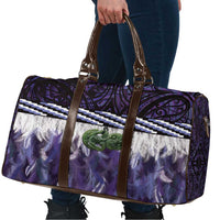 Purple Traditional Cloak Aotearoa Travel Bag Maori Paua Shell Korowai Pattern - Polynesian Pride