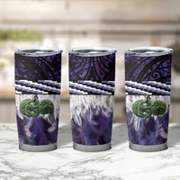 Purple Traditional Cloak Aotearoa Tumbler Cup Maori Paua Shell Korowai Pattern LT14 - Polynesian Pride