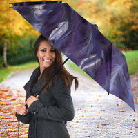 Purple Traditional Cloak Aotearoa Umbrella Maori Paua Shell Korowai Pattern - Polynesian Pride