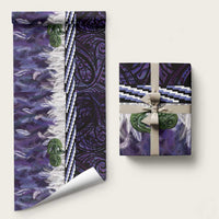Purple Traditional Cloak Aotearoa Wrapping Paper Maori Paua Shell Korowai Pattern - Polynesian Pride