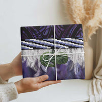 Purple Traditional Cloak Aotearoa Wrapping Paper Maori Paua Shell Korowai Pattern - Polynesian Pride