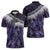 Purple Traditional Cloak Aotearoa Zipper Polo Shirt Maori Paua Shell Korowai Pattern - Polynesian Pride