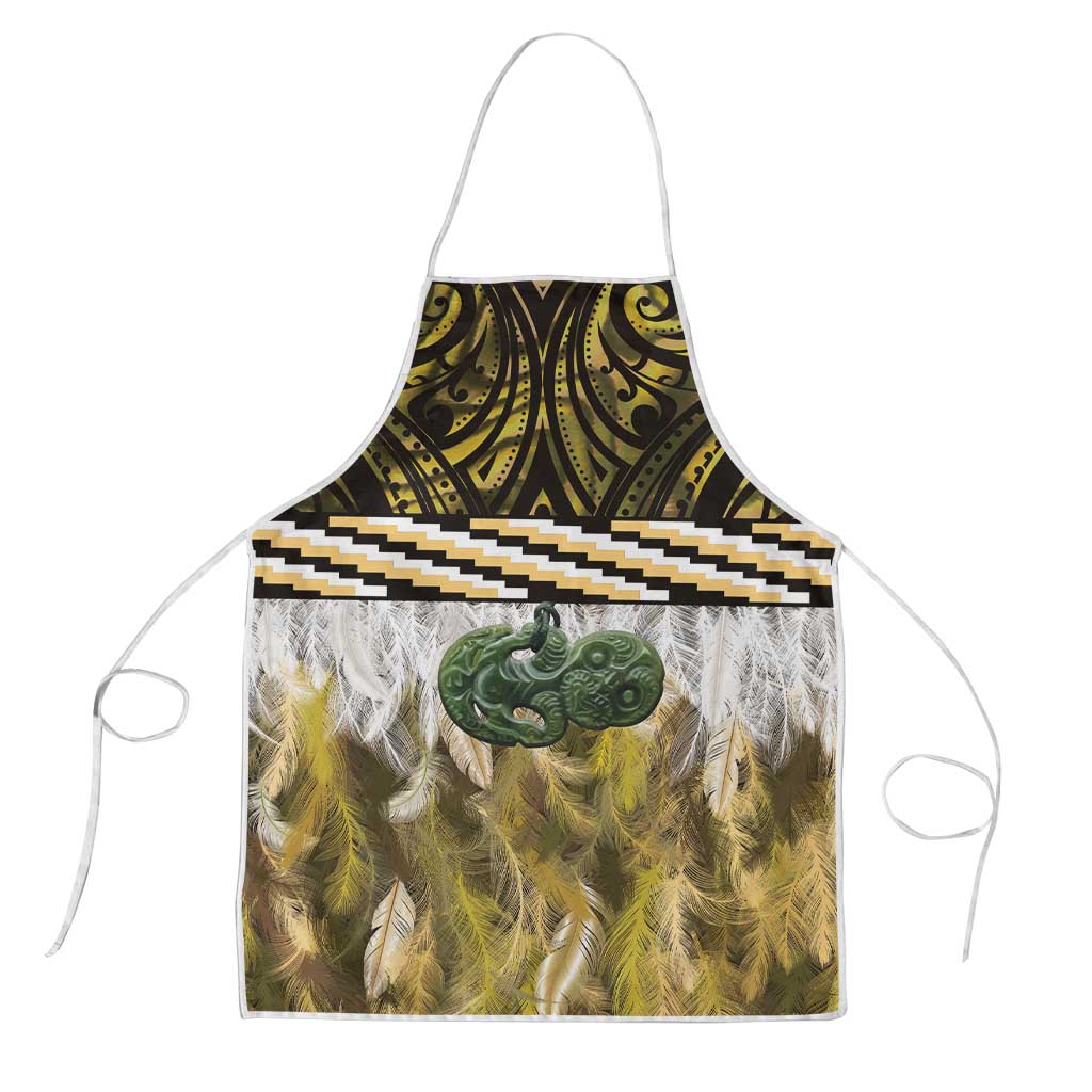 Yellow Traditional Cloak Aotearoa Apron Maori Paua Shell Korowai Pattern - Polynesian Pride