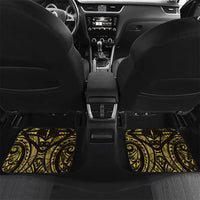 Yellow Traditional Cloak Aotearoa Car Mats Maori Paua Shell Korowai Pattern