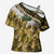 Yellow Traditional Cloak Aotearoa Cross Shoulder Shirt Maori Paua Shell Korowai Pattern - Polynesian Pride
