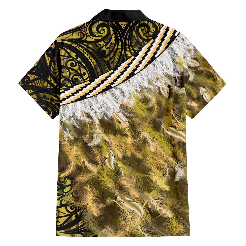 Yellow Traditional Cloak Aotearoa Family Matching Puletasi and Hawaiian Shirt Maori Paua Shell Korowai Pattern
