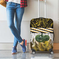 Yellow Traditional Cloak Aotearoa Luggage Cover Maori Paua Shell Korowai Pattern LT14 - Polynesian Pride
