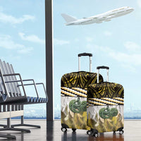 Yellow Traditional Cloak Aotearoa Luggage Cover Maori Paua Shell Korowai Pattern LT14 - Polynesian Pride