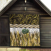 Yellow Traditional Cloak Aotearoa Quilt Maori Paua Shell Korowai Pattern LT14 - Polynesian Pride