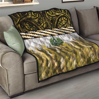 Yellow Traditional Cloak Aotearoa Quilt Maori Paua Shell Korowai Pattern LT14 - Polynesian Pride