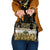 Yellow Traditional Cloak Aotearoa Shoulder Handbag Maori Paua Shell Korowai Pattern