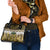 Yellow Traditional Cloak Aotearoa Shoulder Handbag Maori Paua Shell Korowai Pattern