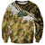 Yellow Traditional Cloak Aotearoa Sweatshirt Maori Paua Shell Korowai Pattern