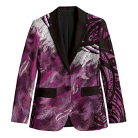 Pink Traditional Cloak Aotearoa Blazer Maori Paua Shell Korowai Pattern - Polynesian Pride