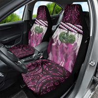Pink Traditional Cloak Aotearoa Car Seat Cover Maori Paua Shell Korowai Pattern