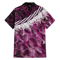 Pink Traditional Cloak Aotearoa Hawaiian Shirt Maori Paua Shell Korowai Pattern