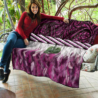 Pink Traditional Cloak Aotearoa Quilt Maori Paua Shell Korowai Pattern LT14 - Polynesian Pride