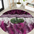 Pink Traditional Cloak Aotearoa Round Carpet Maori Paua Shell Korowai Pattern