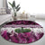 Pink Traditional Cloak Aotearoa Round Carpet Maori Paua Shell Korowai Pattern