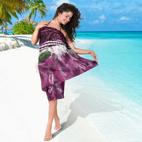 Pink Traditional Cloak Aotearoa Sarong Maori Paua Shell Korowai Pattern