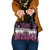 Pink Traditional Cloak Aotearoa Shoulder Handbag Maori Paua Shell Korowai Pattern