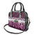 Pink Traditional Cloak Aotearoa Shoulder Handbag Maori Paua Shell Korowai Pattern
