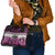 Pink Traditional Cloak Aotearoa Shoulder Handbag Maori Paua Shell Korowai Pattern