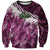 Pink Traditional Cloak Aotearoa Sweatshirt Maori Paua Shell Korowai Pattern