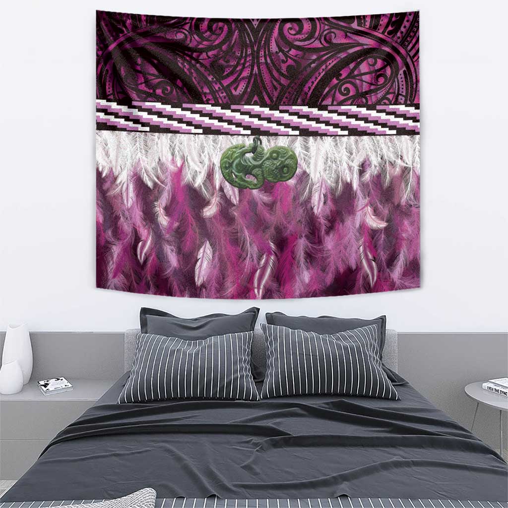 Pink Traditional Cloak Aotearoa Tapestry Maori Paua Shell Korowai Pattern LT14 - Polynesian Pride